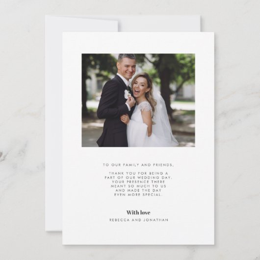 Retro foto bruiloft dank u kaart (Achterkant)