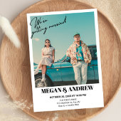 Retro  foto bruiloft kaart