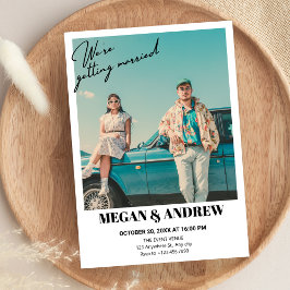 Retro  foto bruiloft kaart