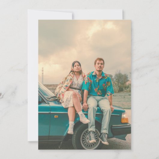 Retro  foto bruiloft kaart (Achterkant)