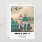  retro foto bruiloft save the date (Voorkant)