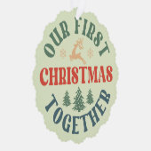 retro foto eerste kerst getrouwd aandenken ornament kaart (Rechts)