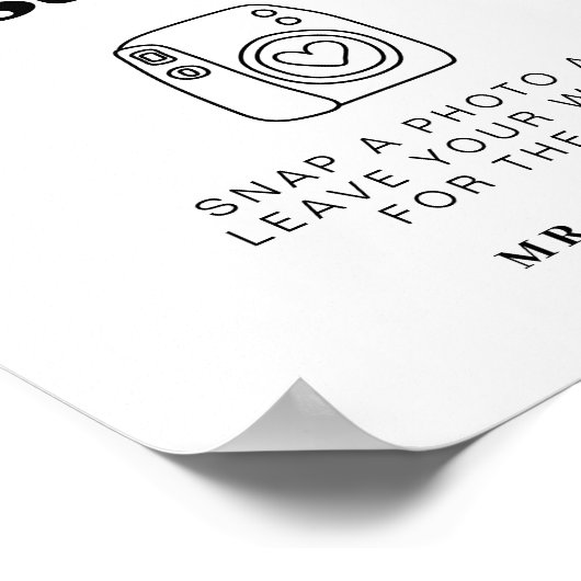 Retro Foto Gastenboek | Trouwfotocabine teken Poster (Hoek)