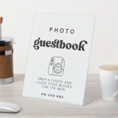 Retro Foto Gastenboek | Trouwfotocabine teken Reclamebord Met Voetstuk (Insitu)