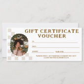 Retro foto geruit patroon cadeaubon (Achterkant)