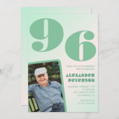 Retro Foto Groene Gradiënt Man 96e verjaardag Kaart (Voorkant / Achterkant)