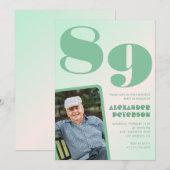 Retro foto groene verloop Man 89ste verjaardag Kaart (Voorkant / Achterkant)