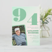 Retro foto groene verloop Man 94ste verjaardag  Kaart (Staand voorkant)