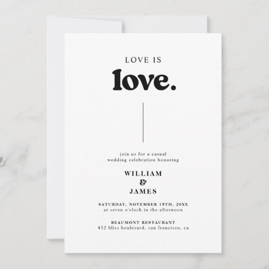 Retro foto liefde is liefde holebi bruiloft kaart (Voorkant)