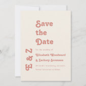 Retro Foto Terracotta Typografie Bewaar de Datum Save The Date (Voorkant)