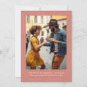 Retro Foto Terracotta Typografie Bewaar de Datum Save The Date (Achterkant)