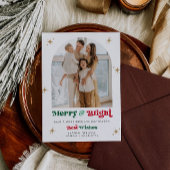 Retro Foto Vakantie Kaart Vrolijk & Helder Kerstfe