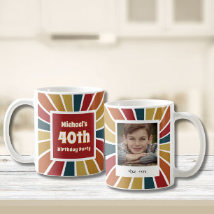 Retro foto van 40e verjaardagsboy koffiemok