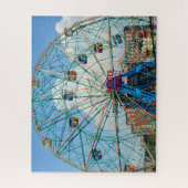 Retro Foto van het Ferris Wheel van het Coney Isla Legpuzzel (Verticaal)