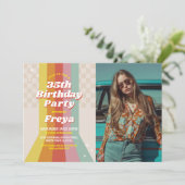 Retro Foto Verjaardag 60s 70s 80s  Party Kaart (Staand voorkant)