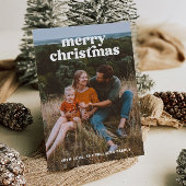 Retro foto Vrolijke kerst Kaart