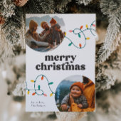 Retro foto Vrolijke kerst Kaart