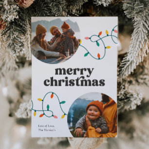 Retro foto Vrolijke kerst Kaart