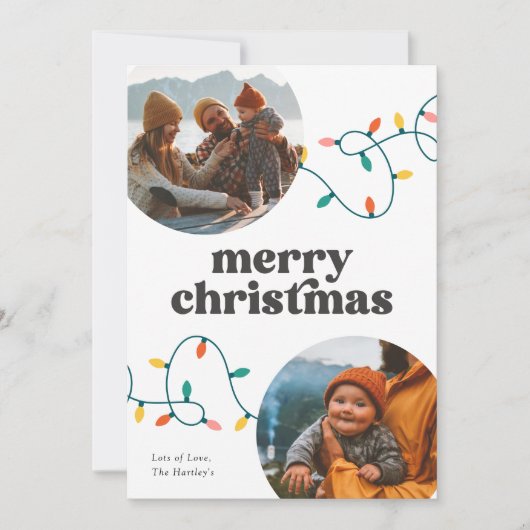 Retro foto Vrolijke kerst Kaart (Voorkant)