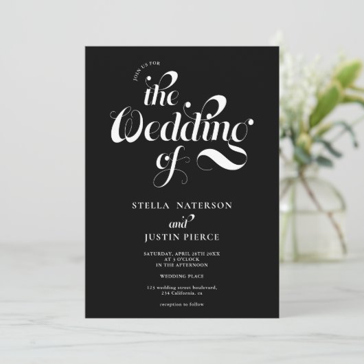 Retro foto witte zwarte script Qr code Kaart (Staand voorkant)