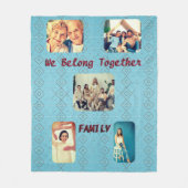 Retro Foto Zacht Blauw Diamant Patroon Fleece Deken (Voorkant)