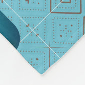 Retro Foto Zacht Blauw Diamant Patroon Fleece Deken (Hoek)