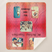 Retro Foto Zachte Rode Diamant Sherpa Deken (Voorkant)