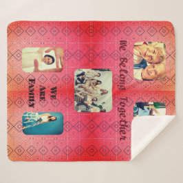 Retro Foto Zachte Rode Diamant Sherpa Deken