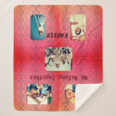 Retro Foto Zachte Rode Diamant Sherpa Deken (Voorkant)