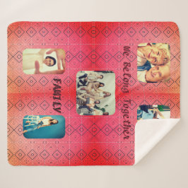 Retro Foto Zachte Rode Diamant Sherpa Deken