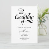 Retro foto zwarte witte script Qr code Kaart (Staand voorkant)