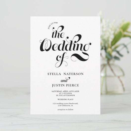 Retro foto zwarte witte script Qr code Kaart (Staand voorkant)