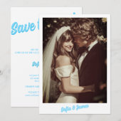 Retro fotobesparing Save The Date kaart (Voorkant / Achterkant)