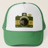 Retro  Fotocamera Kunstwerk Afstuderen Groen Trucker Pet (Voorkant)