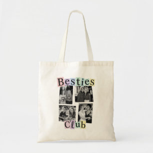 Retro Fotocollage Besties Club Tote Bag