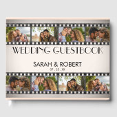 Retro fotocollage filmstrip bruiloft gastenboek (Voorkant)