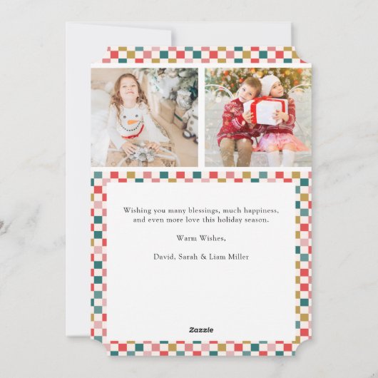 Retro fotocollage kerstkaart (Achterkant)