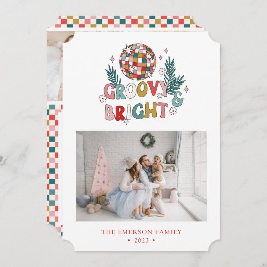 Retro fotocollage kerstkaart (Voorkant / Achterkant)