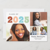 Retro Fotocollage Klasse van 2024 Afstuderen Aankondiging (Voorkant)