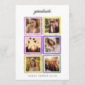 Retro fotocollageframes afstuderen middelbare scho aankondiging (Voorkant)