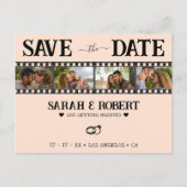 Retro fotofilmstrook trouwkaart Save the Date Briefkaart (Voorkant)