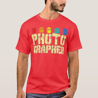 Retro fotograaf  fotografie camera lens t-shirt