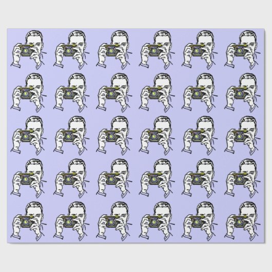 RETRO FOTOGRAFERILLUSTRATIE PATROON CADEAUPAPIER (Vlak)