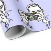 RETRO FOTOGRAFERILLUSTRATIE PATROON CADEAUPAPIER (Rol Hoek)