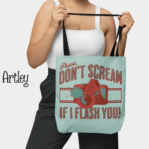 Retro fotografie canvas tas, grappige camera canva tote bag