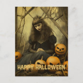 Retro Fotografie Halloween schattig slecht heks me Briefkaart (Voorkant)
