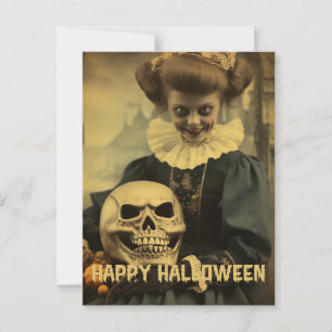 Retro Fotografie Halloween schattig slecht heks me Briefkaart
