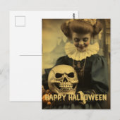 Retro Fotografie Halloween schattig slecht heks me Briefkaart (Voorkant / Achterkant)