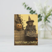 Retro Fotografie spooky Halloween griezelig meisje Briefkaart (Staand voorkant)