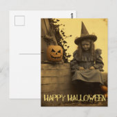 Retro Fotografie spooky Halloween griezelig meisje Briefkaart (Voorkant / Achterkant)